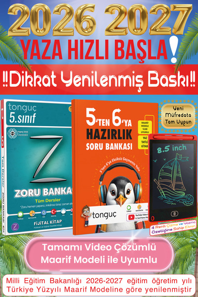 Tonguç Yayınları 5'ten 6'ya Hazırlık Tüm Dersler Soru Bankası Yaz Tatili Kita...