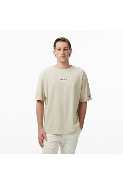 United4 Regular Fit Men's Cream T-Shirt