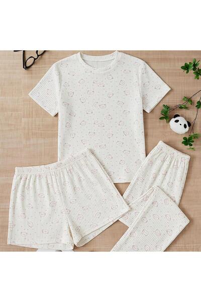 3S MODA Set of 3 100% Cotton Fabric Pajamas