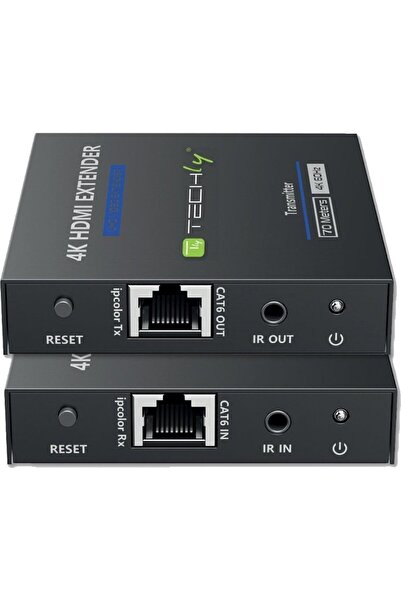Techly 364187 Extensor HDMI prin Cat6/6a/7, 4K 60Hz, Latență zero, IR, până l...