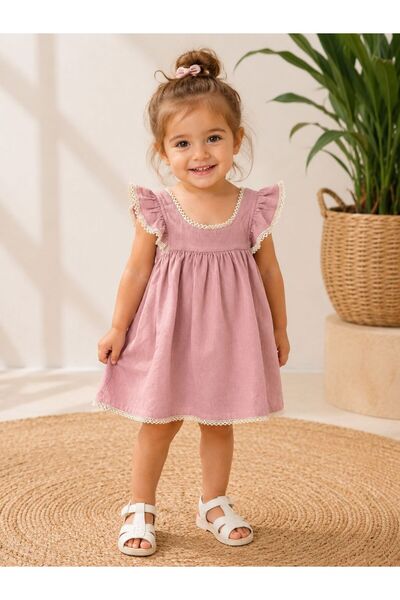 çelik kids Kız Çocuk Basic Şık Yazlık Elbise