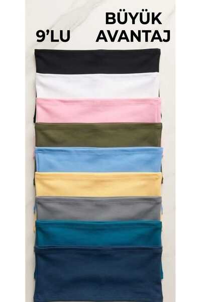 ZUM Pack of 9 Strapless Multiple Colors Women's Polyamide Crop Top Bustier Di...