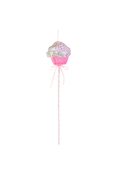 Zumzeria Christmas Tree Ornament Candy Stick Foam Cupcake Pink Glitter Sequin...