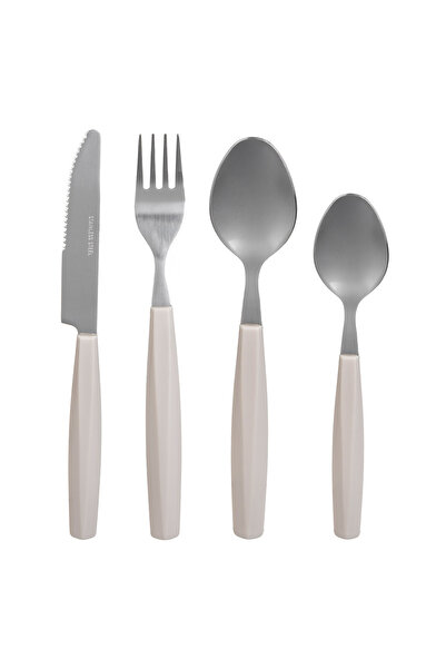 Zumzeria Set de tacâmuri cu mânere bej, cu model diamant - 12 piese