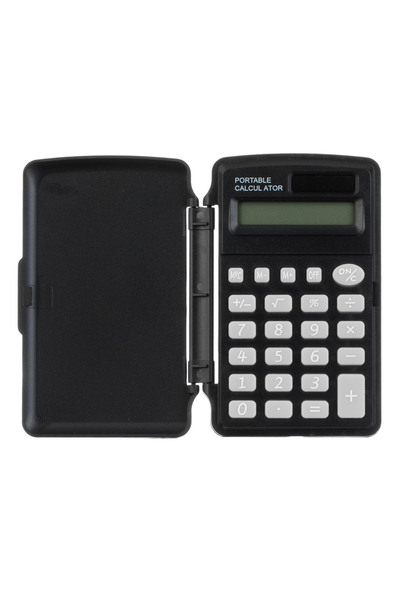 Zumzeria Urban Black Calculator with 8 Digits & Solar Panel 6x10x1cm