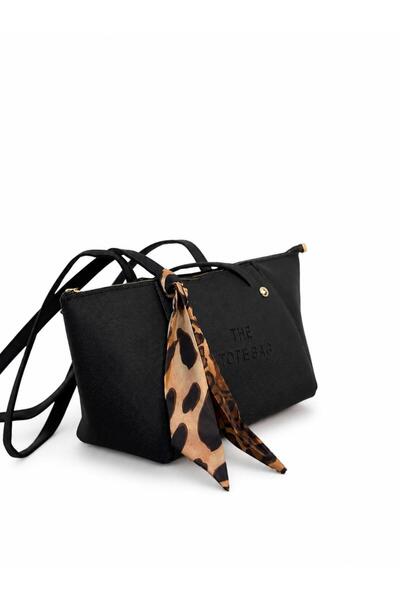 Güneş Kadın Mini Tote Bag Omuz Çantası Fular Detaylı Günlük Şık El ve Omuz Ça...