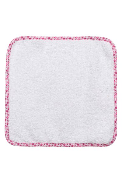 Zumzeria Prosop de bumbac roz cu flori pentru copii 30x30cm