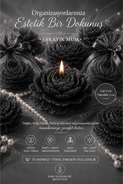 FANTASTİK SANAT ATÖLYESİ Lüks Şakayık Mum Nikah Nişan Kına Parti Masa Süsü | ...