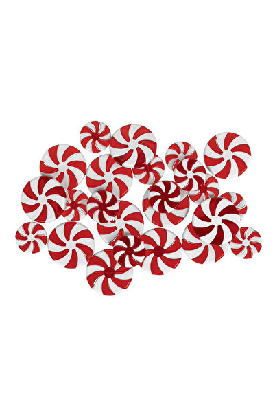 Zumzeria Red and White Round Decorative Christmas Candy 2.5-3.5cm - 36pcs