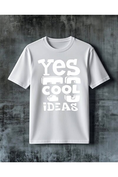 COMVİCHO Bos Beyaz 71 Printed Oversize T-Shirt