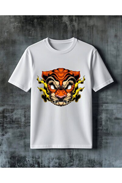 COMVİCHO Orange Lion Energy Printed Oversize T-Shirt