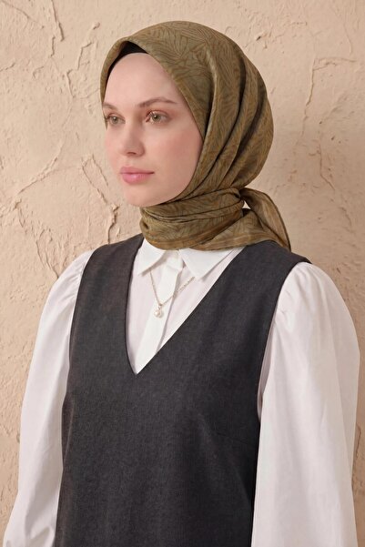 Silk Home Soft Scarf Lina Flora Fern Green 90X90