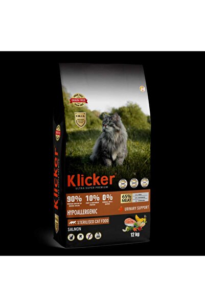 klicker KEDİ MAMASI STERİL SOMONLU 12KG