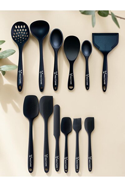 Multiamo Heat Resistant 12 Pcs Silicone Spatula Ladle Spoon Colander Dowry Set