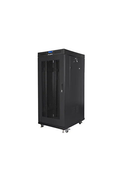 Lanberg Dulap rack 19 " 27U 600x800 negru cu ușă perforată LCD (dezmembrat)