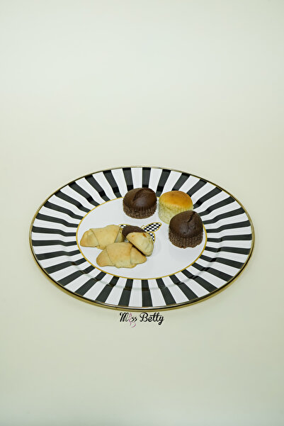 Miss Betty Papillon Enamel 2-Piece Presentation Plate Decorative Breakfast an...