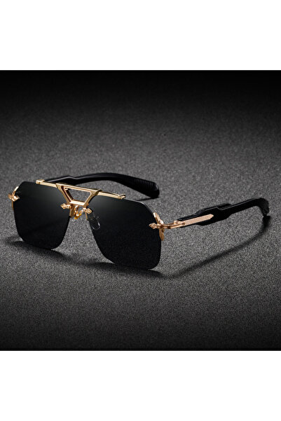 Choice3 gold black Luxury Brand Classic Square Rimless Sunglasses Men Women R...