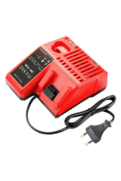 Choice شاحن EU Red M12-18C لبطاريات ميلووكي الليثيوم 12V و14.4V و18V، مناسب ل...