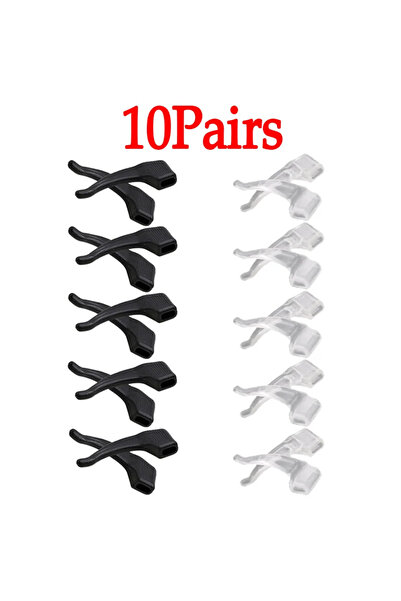 Choice1 Black Clear -10Pairs 40Pcs Silicone Anti-slip Ear Hooks Holder for Gl...