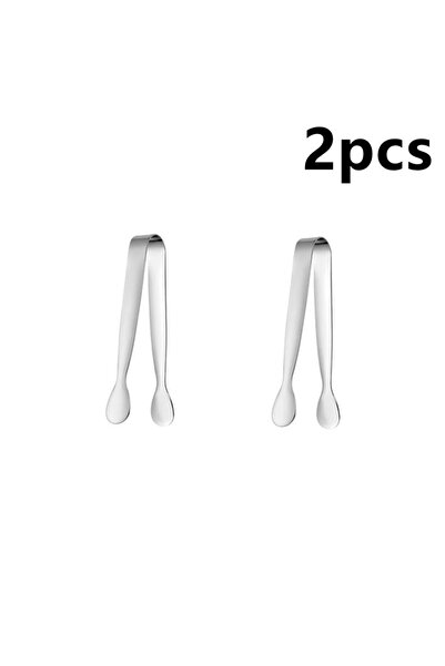 Choice1 Silver--2pcs Ice Tong 304 Stainless Steel Clip Bar Ice-Cube Picker Fo...