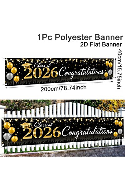 Choice1 Style-C Happy Graduation Banner Graduate Decoration 2026 for Outdoor ...