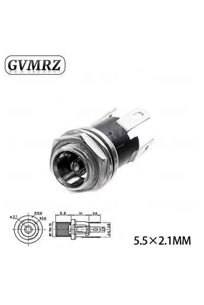 Choice 5.5x2.1 Type1 10PCS DC025M 5.5*2.1/2.5mm DC Socket With Nut 5.5x2.1/5....
