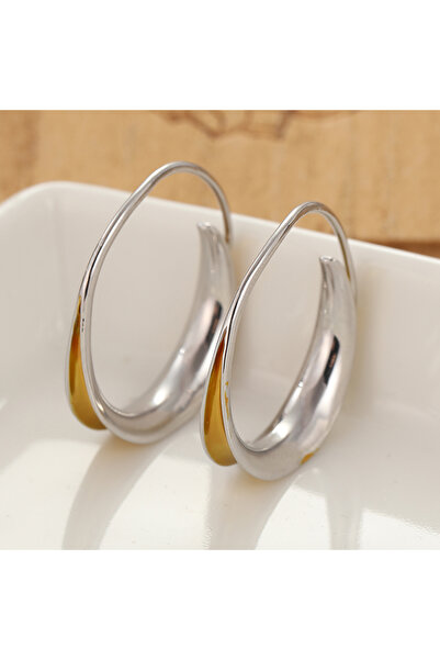 Choice T219 Fashion Classic Design Silvery Plated Circle Hoop Earrings for Wo...
