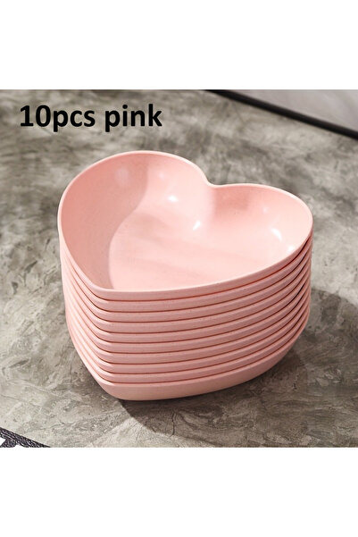 Choice1 10pcs pink 10pcs Heart-shaped Snack and Fruit Tray - Durable Plastic,...