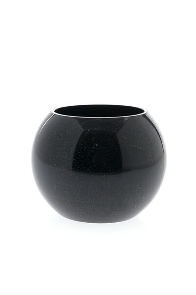 meli melo Vaza rotunda, finisaj lucios negru 15 cm