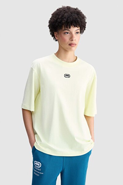 ecko unltd. Ecko Red Ruby Loose Fit Crew Neck Printed 100% Cotton Women's Yel...