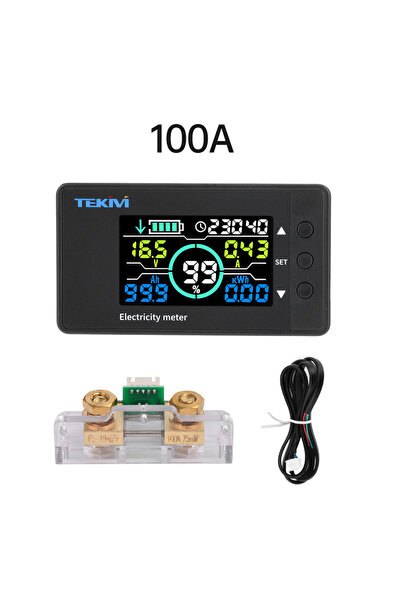 Choice 100A DC 7.5~100V Voltage Ammeter Power Meter Power Indicator Vehicle L...
