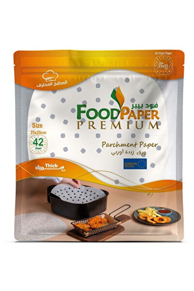 Food Paper ورق خبز أوروبي للقلاية الهوائية مربع الشكل 25 × 25 سم - 42 ورقة | ...