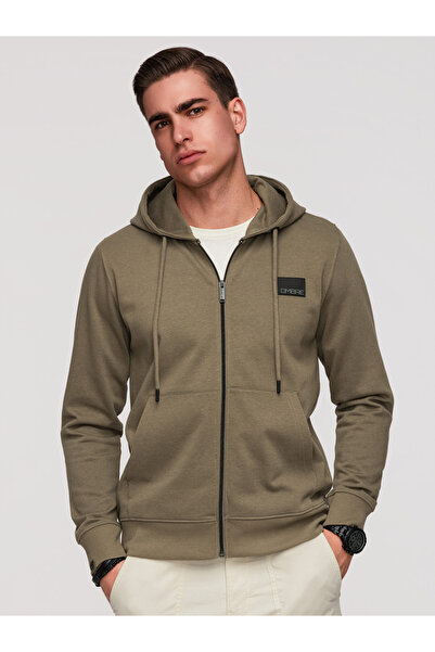 OMBRE Men's Zip-up Hoodie OM-SSZP-0256 Olive
