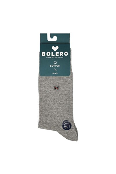 Bolero Men's Seamless Cotton Socks Dot Square Pattern Gray