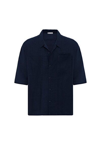 S13 Store Double Pocket Oversize Linen Shirt