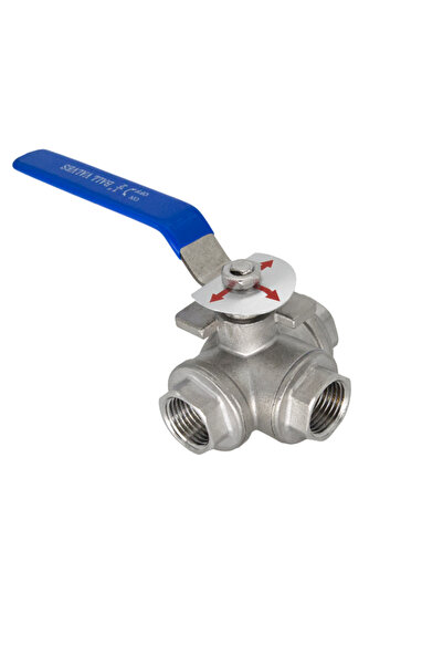 choice2 1/2" L Port NPT YQBS SS304 Stainless Steel Ball Valve Female Thread 3...