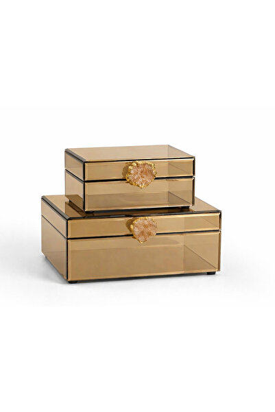 tuan design 2 Lİ GOLD DEKORATİF KUTU
