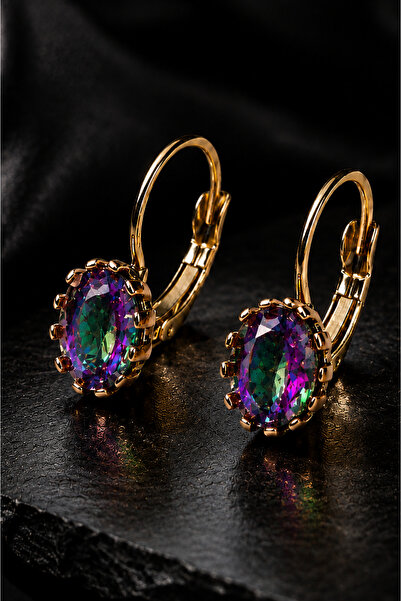 İyyaKee Women's Mystic Topaz Stone Copper Earrings Authentic Stylish Design