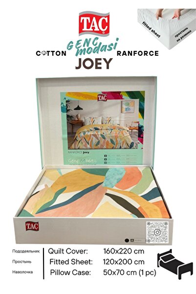 Taç JOEY Turuncu Ranforce Genc modasi Tek Kişilik Nevresim Takım 160x220