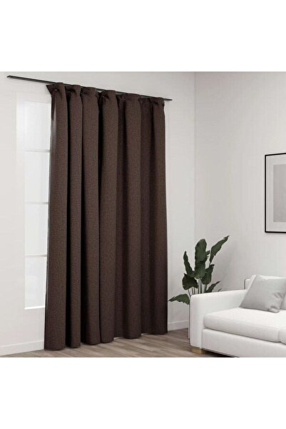 vidaxl Curtain, rod, polyester, 245 x 260 cm, taupe grey