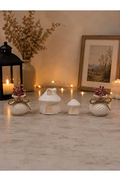 Ceku Home Mantar Ev ve Vazo Minimal Obje Set