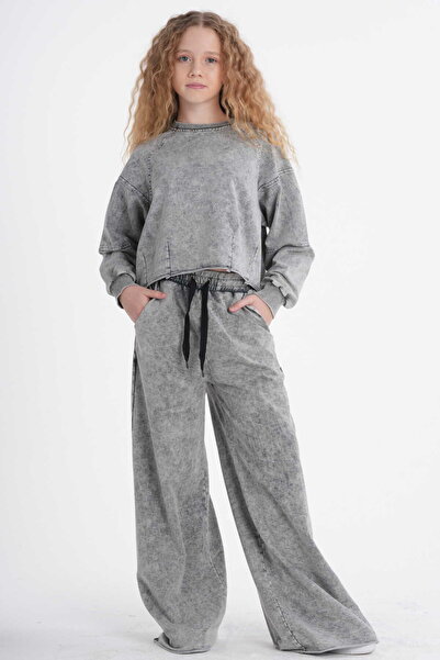 HayKids Set hanorac scurt și pantaloni largi pentru fete