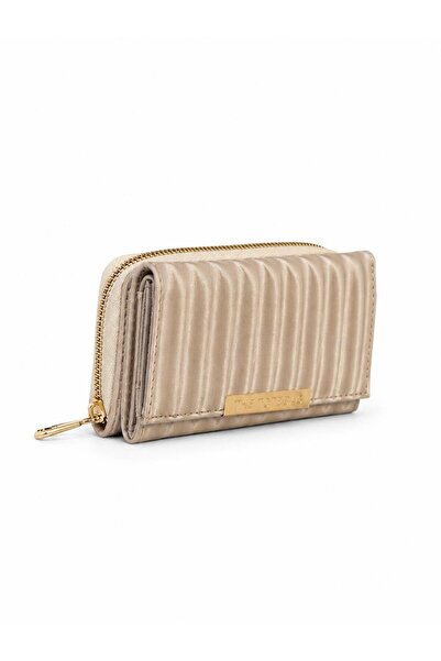 Güneş Women's Cream Zipper Wallet with Card Holder Compartment, Stylish Daily...