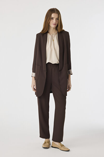Zühre Shawl Collar Pocket Detailed Double Brown Suit 1103