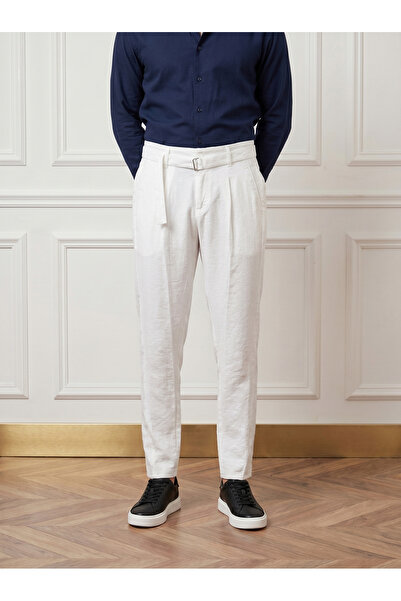 BASEL.CO Belt Detailed Modal Trousers - Cool & Comfortable