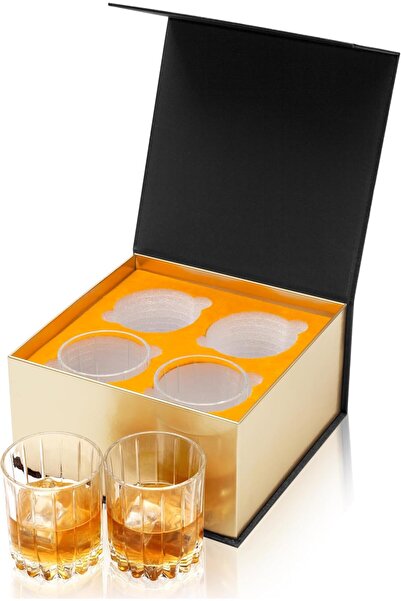 KANARS Set de pahare, Pahare din cristal fără plumb, Idei de cadouri unice pentru el, tată, iubit, soț, bunic, Cutie cadou elegantă, Set de 4, 300 ml