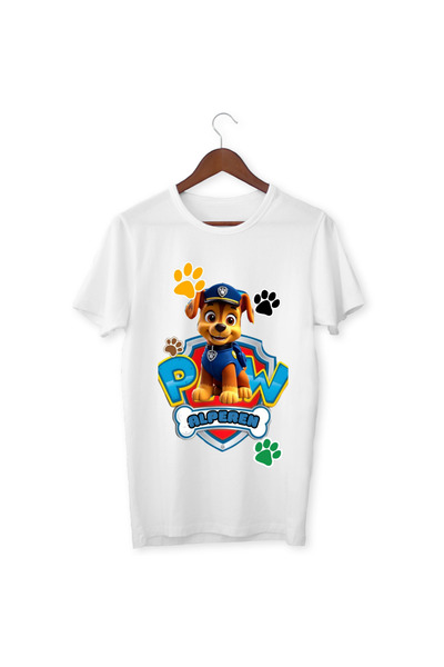 ALPŞAN TİCARET İsme Özel Paw Patrol Chase Baskılı Çocuk/Yetişkin Tişörtü Beya...