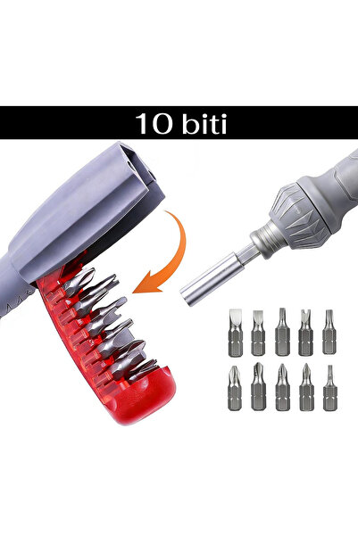 OEM Surubelnita reglabila cu clichet, cap magnetic, multi biti 10 in 1, unghi...