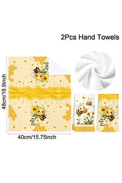 Choice Bee 2pcs Sweet Bee Kitchen Towels Spring Summer Floral Reusable Hand T...