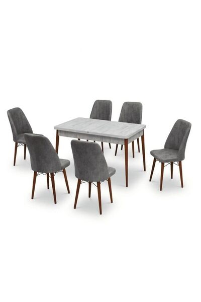 Bella Madrid Table & Chair Set 80 x 130- 170 Extendable and 6 Chairs, Kitchen...